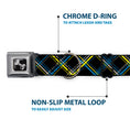 Load image into Gallery viewer, Dog Bone Seatbelt Buckle Collar - Plaid Black/Yellow/Turquoise/Gray