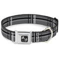 Load image into Gallery viewer, Dog Bone Seatbelt Buckle Collar - Plaid Gray/Black/White