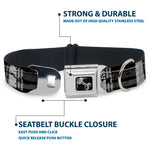 Dog Bone Seatbelt Buckle Collar - Plaid Weathered Black/Gray/White