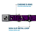 Load image into Gallery viewer, Dog Bone Seatbelt Buckle Collar - Paisley Stars Black/Purple/White