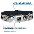 Load image into Gallery viewer, Dog Bone Seatbelt Buckle Collar - Peace w/Wings Gray