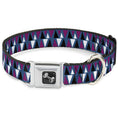 Load image into Gallery viewer, Dog Bone Seatbelt Buckle Collar - Peaks Turquoise/Fuchsia/Black/White