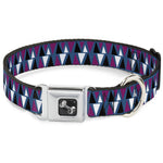 Dog Bone Seatbelt Buckle Collar - Peaks Turquoise/Fuchsia/Black/White