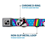 Dog Bone Seatbelt Buckle Collar - Pandas & Rainbows w/Stars