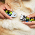 Load image into Gallery viewer, Dog Bone Seatbelt Buckle Collar - Plaid X Gradient Black/Orange/Green/Blue