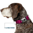 Load image into Gallery viewer, Dog Bone Seatbelt Buckle Collar - Punk Princess Fuchsia/Black