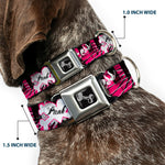 Dog Bone Seatbelt Buckle Collar - Punk Princess w/Piano Keys