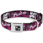 Dog Bone Seatbelt Buckle Collar - Punk Princess w/Piano Keys