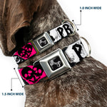 Dog Bone Seatbelt Buckle Collar - Punk Princess w/Zippers & Skulls