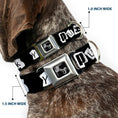 Load image into Gallery viewer, Dog Bone Seatbelt Buckle Collar - Punk You Black/White