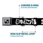 Dog Bone Seatbelt Buckle Collar - Punk You Black/White