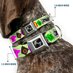 Dog Bone Seatbelt Buckle Collar - Punk You Legal Pad/Full Color