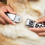 Dog Bone Seatbelt Buckle Collar - Punk You White/Black