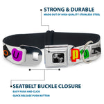 Dog Bone Seatbelt Buckle Collar - Punk You White/Full Color