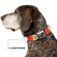 Load image into Gallery viewer, Dog Bone Seatbelt Buckle Collar - Peace Blocks Red/Yellow/Blue