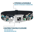 Load image into Gallery viewer, Dog Bone Seatbelt Buckle Collar - Robot Checkers Black/White