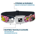 Load image into Gallery viewer, Dog Bone Seatbelt Buckle Collar - Rainbow Cloud Stars Pink