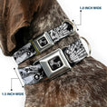 Load image into Gallery viewer, Dog Bone Seatbelt Buckle Collar - Rising Sun White/Gray