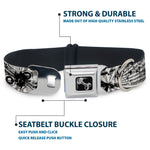 Dog Bone Seatbelt Buckle Collar - Rising Sun White/Gray