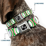 Dog Bone Seatbelt Buckle Collar - Rings White/Green/Red