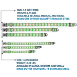 Dog Bone Seatbelt Buckle Collar - Rings White/Green/Red