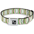 Load image into Gallery viewer, Dog Bone Seatbelt Buckle Collar - Rings White/Green/Red