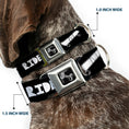 Load image into Gallery viewer, Dog Bone Seatbelt Buckle Collar - RIDE ME Skateboard Black/White