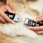 Dog Bone Seatbelt Buckle Collar - RIDE ME Surfboard Black/White