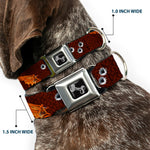 Buckle-Down Seatbelt Buckle Dog Collar - Revolvers Brown/Orange