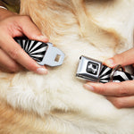 Dog Bone Seatbelt Buckle Collar - Rising Sun White/Black