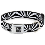 Dog Bone Seatbelt Buckle Collar - Rising Sun White/Black