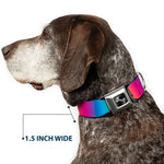 Dog Bone Black/Silver Seatbelt Buckle Collar - Rainbow Ombre