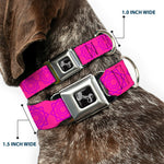 Dog Bone Seatbelt Buckle Collar - Rotating Squares Pink/Purple