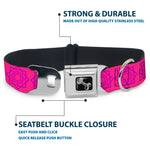 Dog Bone Seatbelt Buckle Collar - Rotating Squares Pink/Purple
