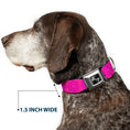 Load image into Gallery viewer, Dog Bone Seatbelt Buckle Collar - Rotating Squares Pink/Purple