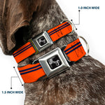 Dog Bone Seatbelt Buckle Collar - Racing Stripe Orange/Navy