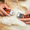 Load image into Gallery viewer, Dog Bone Seatbelt Buckle Collar - Racing Stripe Orange/Navy