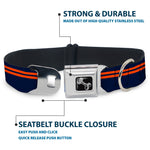 Dog Bone Seatbelt Buckle Collar - Racing Stripe Navy/Orange