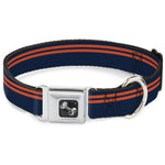 Dog Bone Seatbelt Buckle Collar - Racing Stripe Navy/Orange
