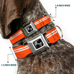 Dog Bone Seatbelt Buckle Collar - Racing Stripe Orange/White