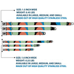 Dog Bone Seatbelt Buckle Collar - Polka Dots CLOSE-UP Black/Blue/Sage/Brown