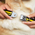 Load image into Gallery viewer, Dog Bone Seatbelt Buckle Collar - Racing Stripe2 Weathered Black/Yellow