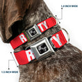 Load image into Gallery viewer, Dog Bone Seatbelt Buckle Collar - RIP CITY Red/White