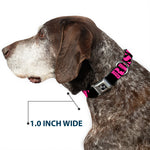Dog Bone Seatbelt Buckle Collar - RESIST Stencil Black/Pink