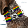 Load image into Gallery viewer, Dog Bone Seatbelt Buckle Collar - Rainbow Stripe Painted
