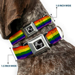 Dog Bone Seatbelt Buckle Collar - Rainbow Stripe Painted