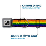 Dog Bone Seatbelt Buckle Collar - Rainbow Stripe Painted