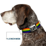 Dog Bone Seatbelt Buckle Collar - Rainbow Stripe Painted