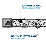 Dog Bone Seatbelt Buckle Collar - Splatter White/Black