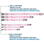 Dog Bone Seatbelt Buckle Collar - Splatter White/Pink